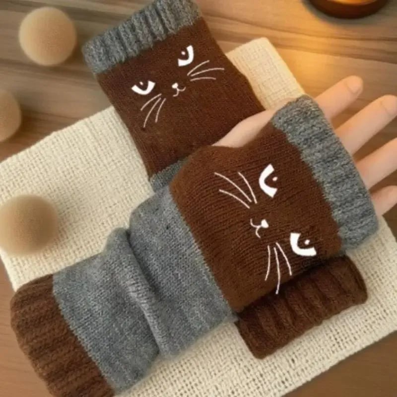 CatKnit – Cozy Fingerless Winter Gloves
