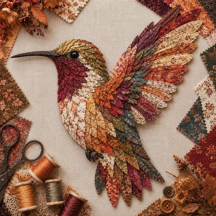 CraftNest – Handmade Patchwork Bird Hanging Kit