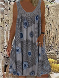 BreezeBloom – Sleeveless Summer Print Dress