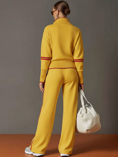 UrbanPulse - Grey-White Half-Zip Tracksuit
