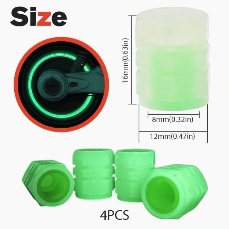 StarWheel - Fluorescent Valve Caps | Ride Bright at Night