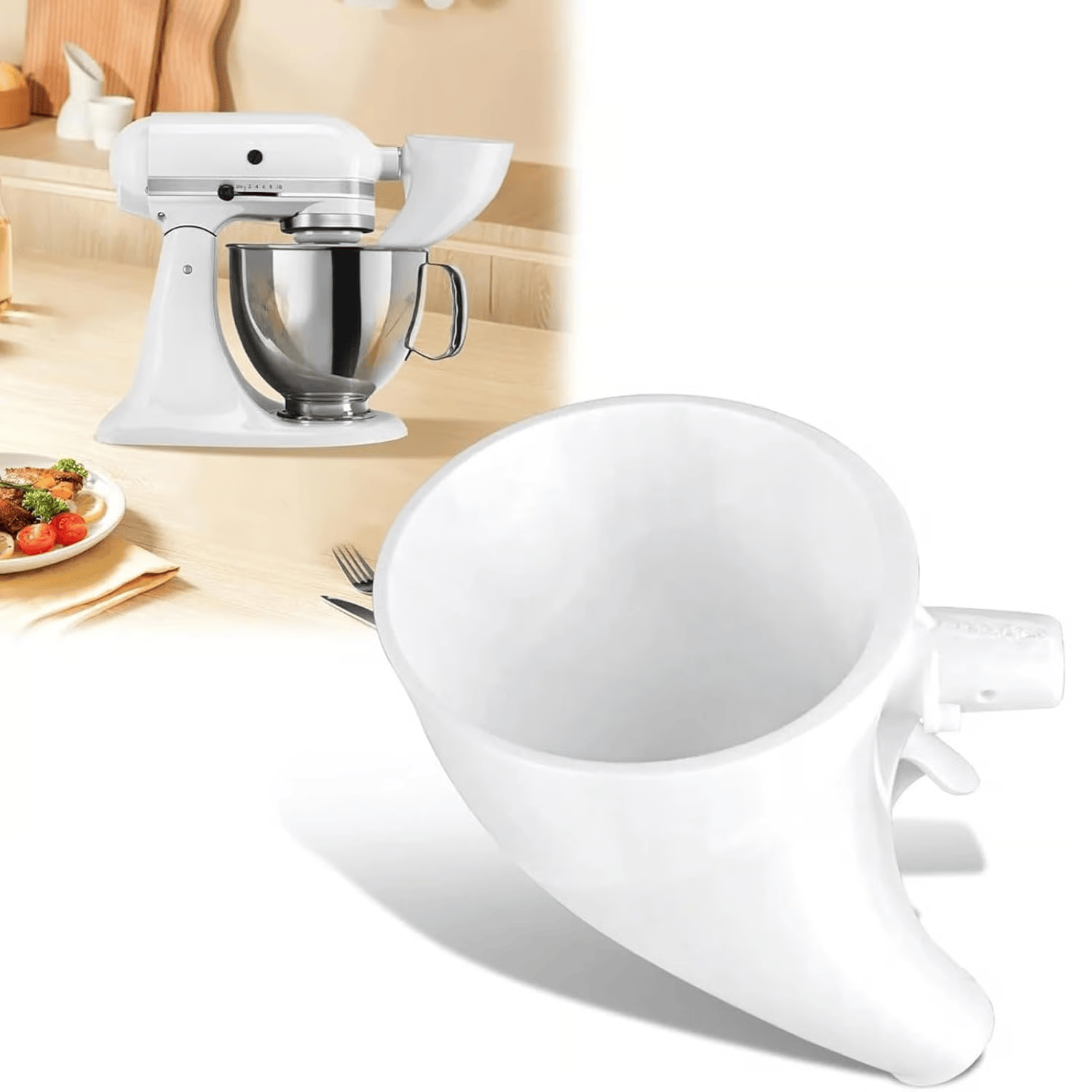 🔥LAST DAY 50% OFF - ✨Flour Funnel for Kitchen Aid Stand Mixer