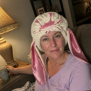 BunnyBonnet – Satin-Lined Sherpa Hair Protection Hood