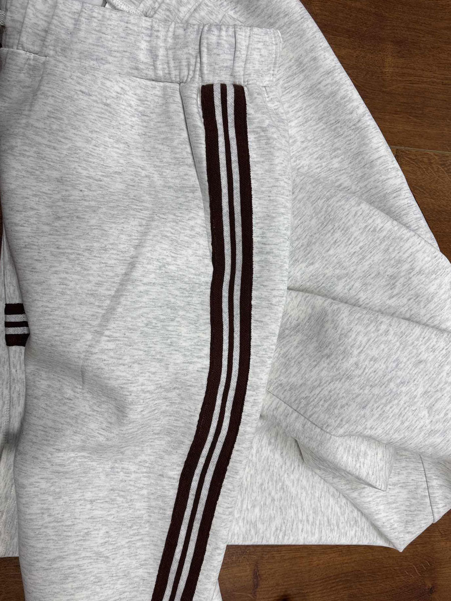 UrbanPulse - Grey-White Half-Zip Tracksuit