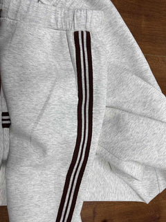 UrbanPulse - Grey-White Half-Zip Tracksuit