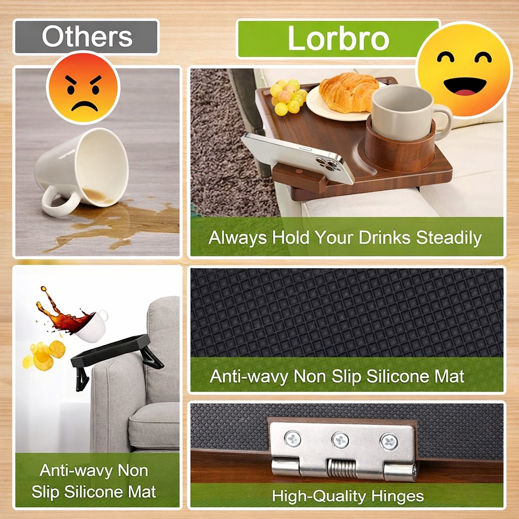 CouchBuddy | 4-in-1 Armrest Tray
