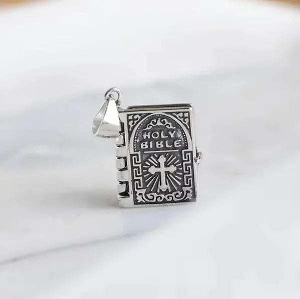Sterling Silver Tiny Bible Necklace marnetic