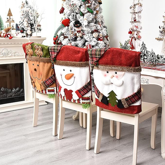 Merry Dining Chair Wraps - Cute Christmas Seat Covers