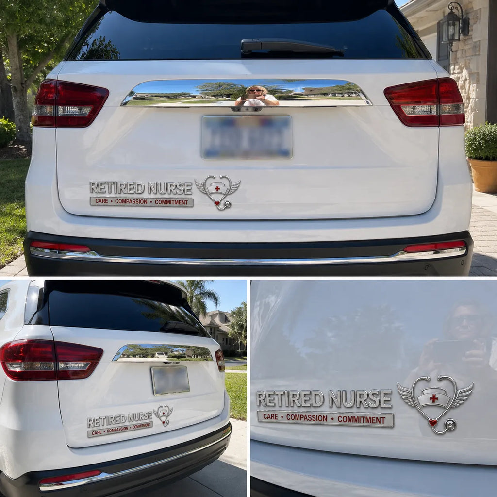 HonorRide – Retired Nurse Tribute Metal Car Emblem