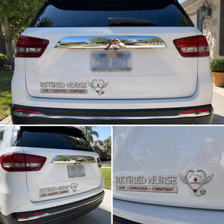 HonorRide – Retired Nurse Tribute Metal Car Emblem