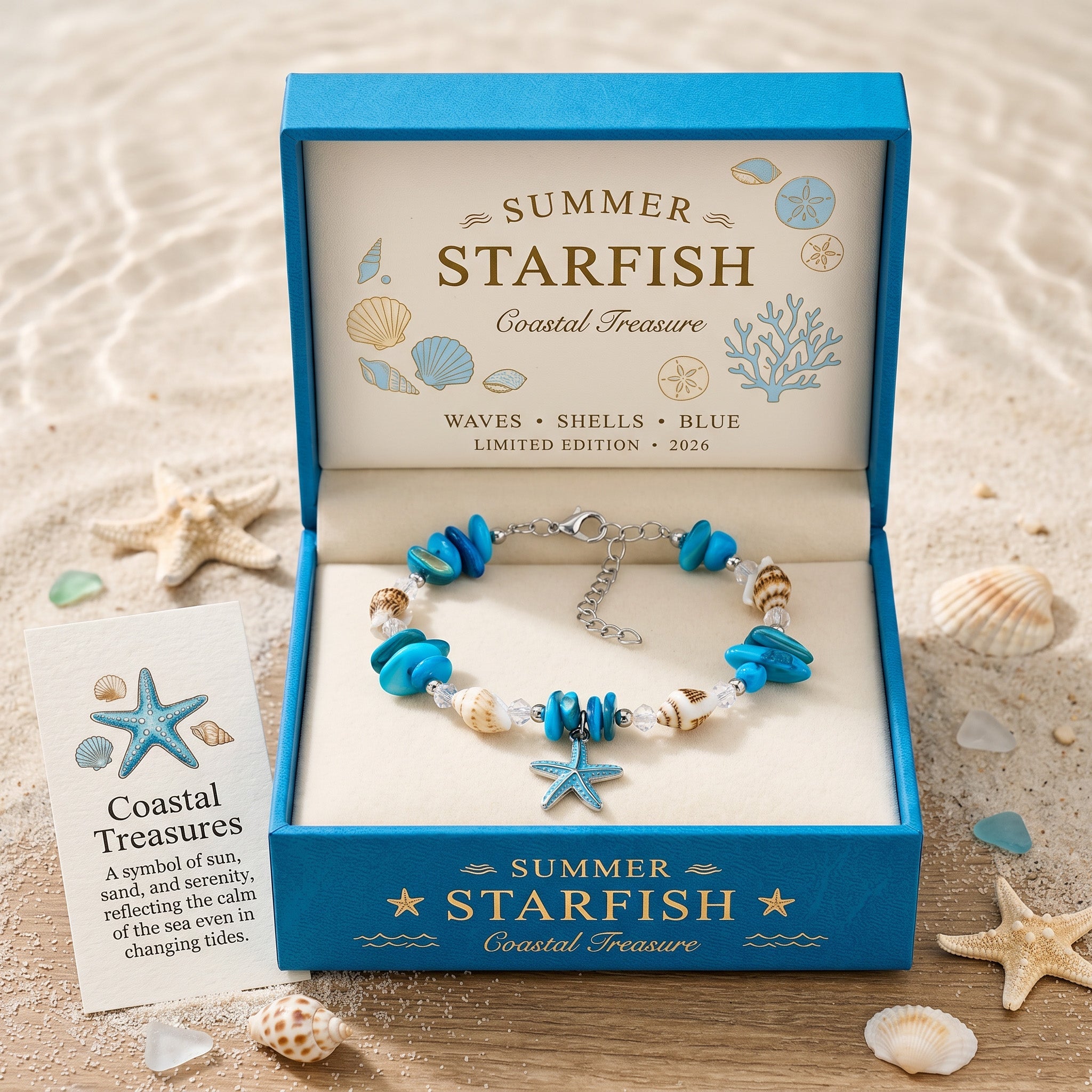 OceanGrace – Shell Pearl Aquamarine Choker