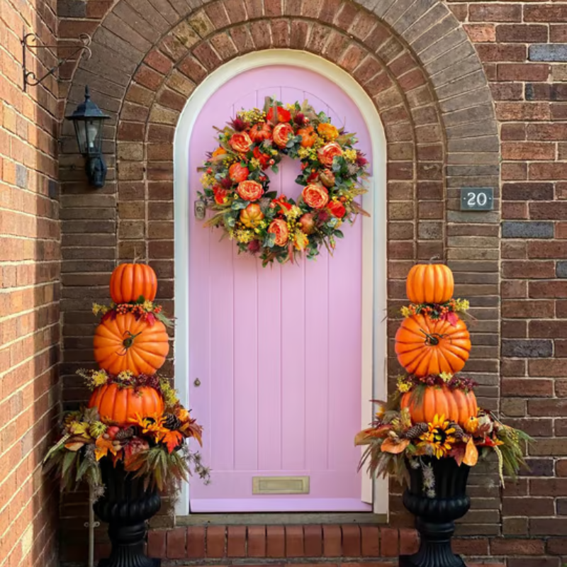 DoorDelight - Enchanting Peony & Pumpkin Wreath