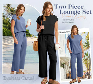 EffortlessEase - Sleeveless Top & Wide-Leg Pants Set