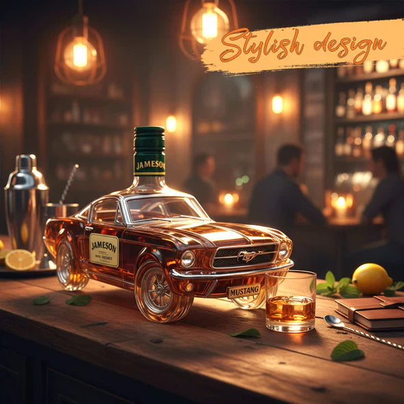 Elegant Mustang Whiskey Bottle – Minimalist Design for Home Bar