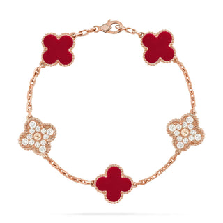 AuraLeaf – Lucky Carnelian Clover Bracelet