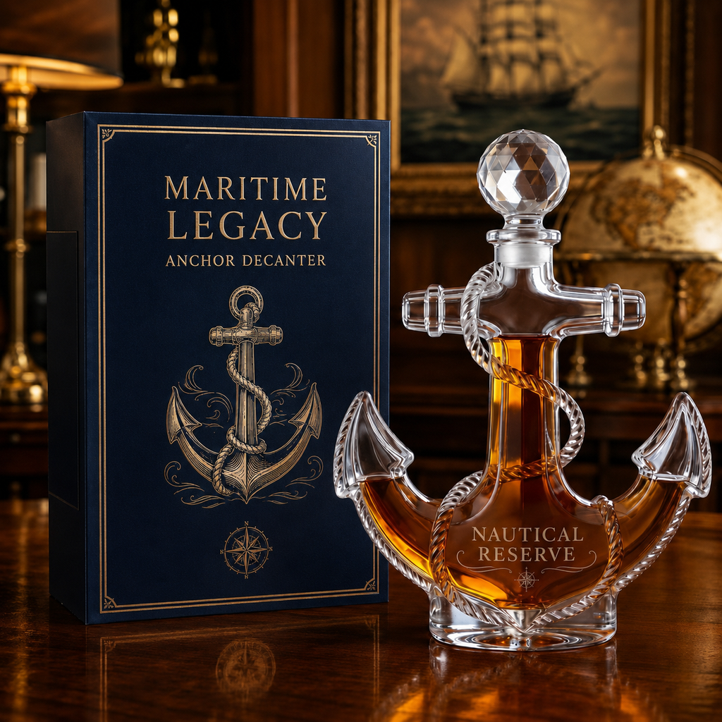 AnchorCrest – Premium Nautical Glass Decanter
