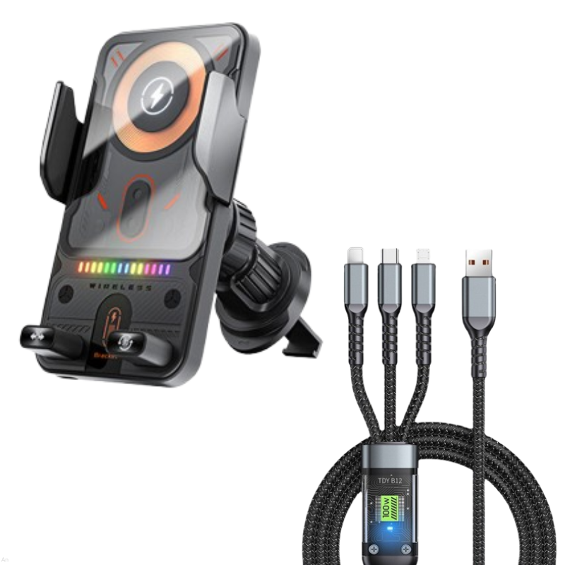 SnapCharge | 2-in-1 Rotating Car Phone Holder