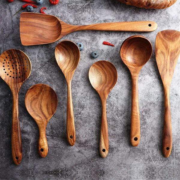 TeakCraft – Premium Wooden Utensil Set