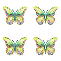 4x Green Butterflies