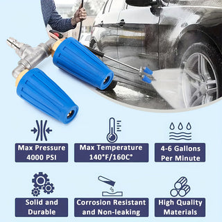 Dual Rotating Turbo Nozzle for Pressure Washer