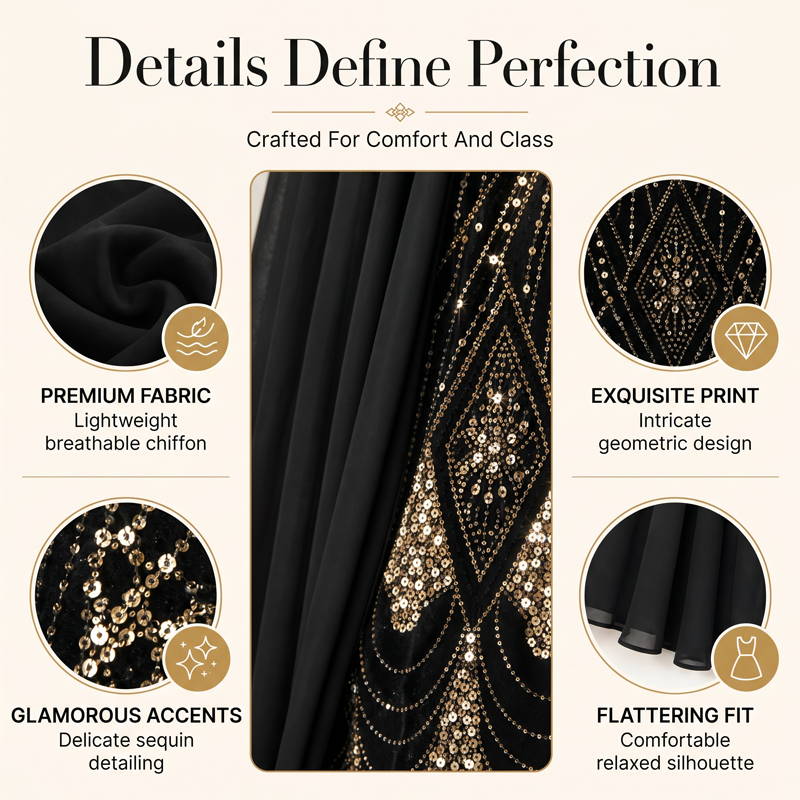 GraceLuxe – Elegant V-Neck Dress & Sheer Jacket Set