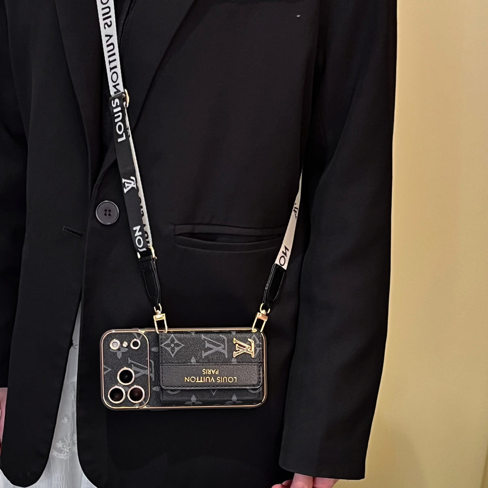 GlamPouch - Designer Monogram Phone Case with Strap