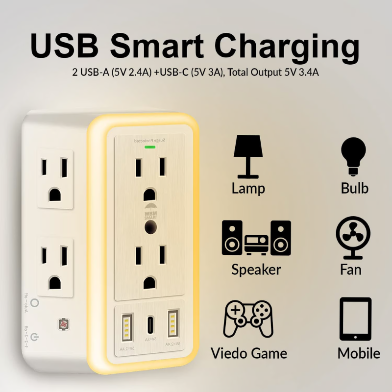 PowerHub |  9-IN-1 Multi Plug Surge Protector Outlet
