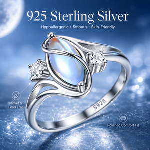 LunaGlow – 925 Sterling Silver Rainbow Moonstone Ring