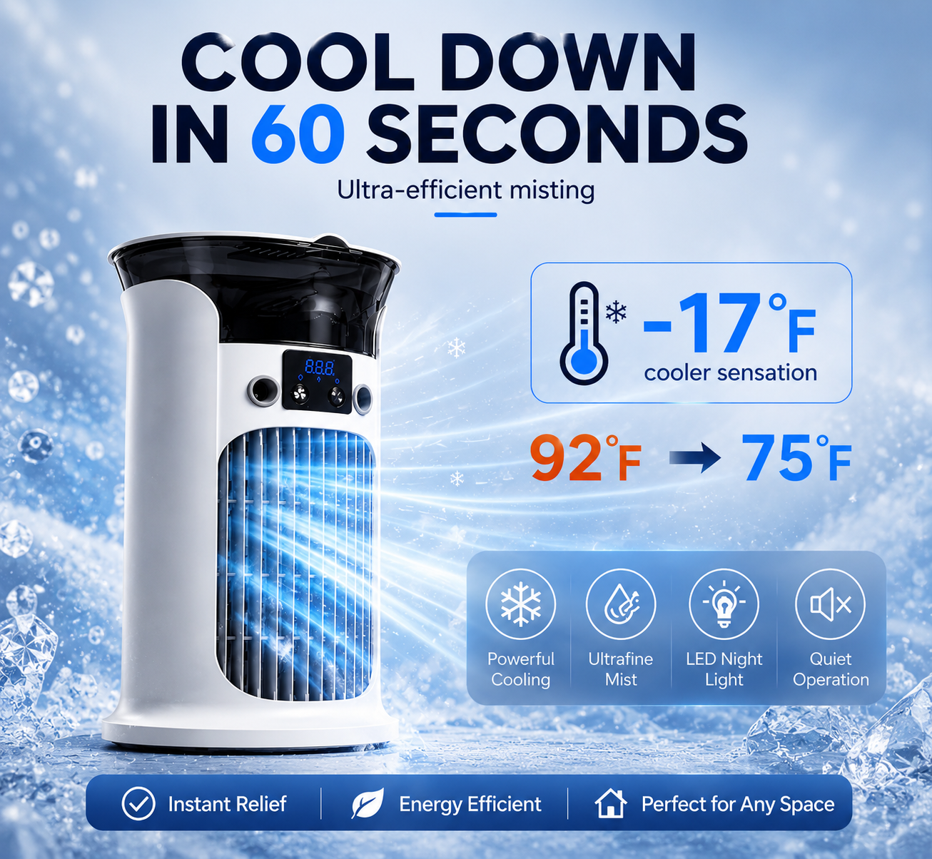 BreezeMate – 3-in-1 Portable Air Cooler