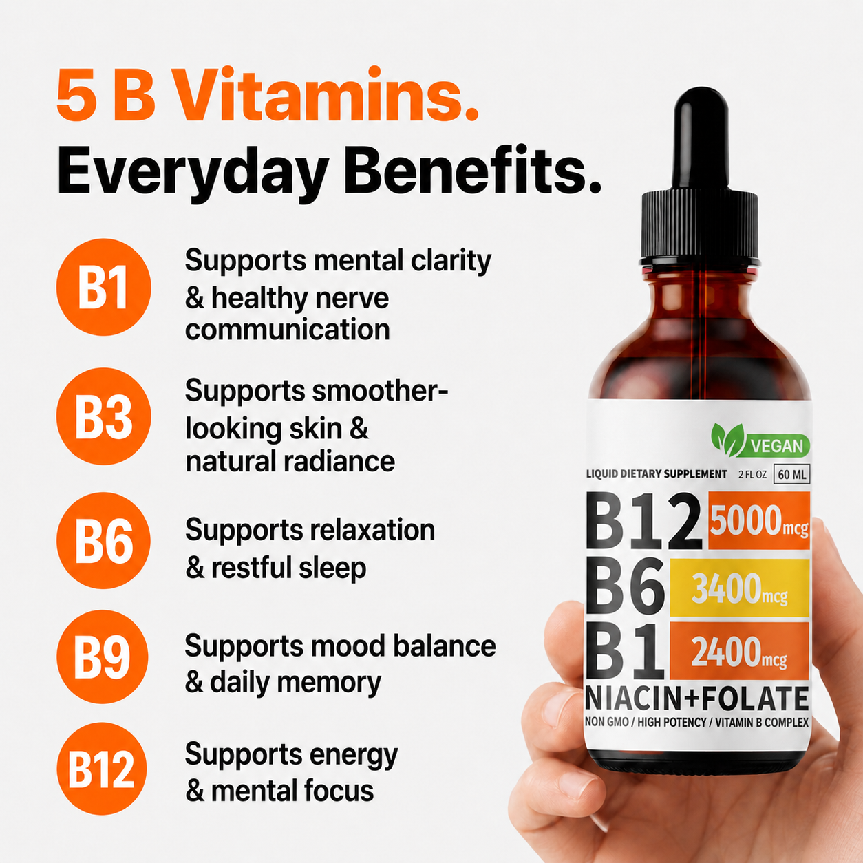 VitaCore – 5-in-1 Daily B-Complex Liquid Drops