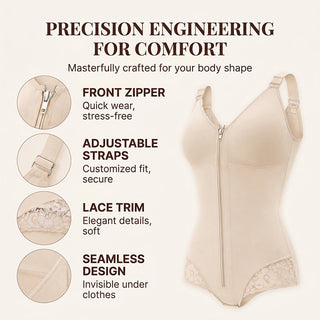 CurveLux – 360° Sculpt Zip-Up Shapewear Bodysuit
