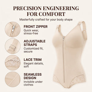 CurveLux – 360° Sculpt Zip-Up Shapewear Bodysuit
