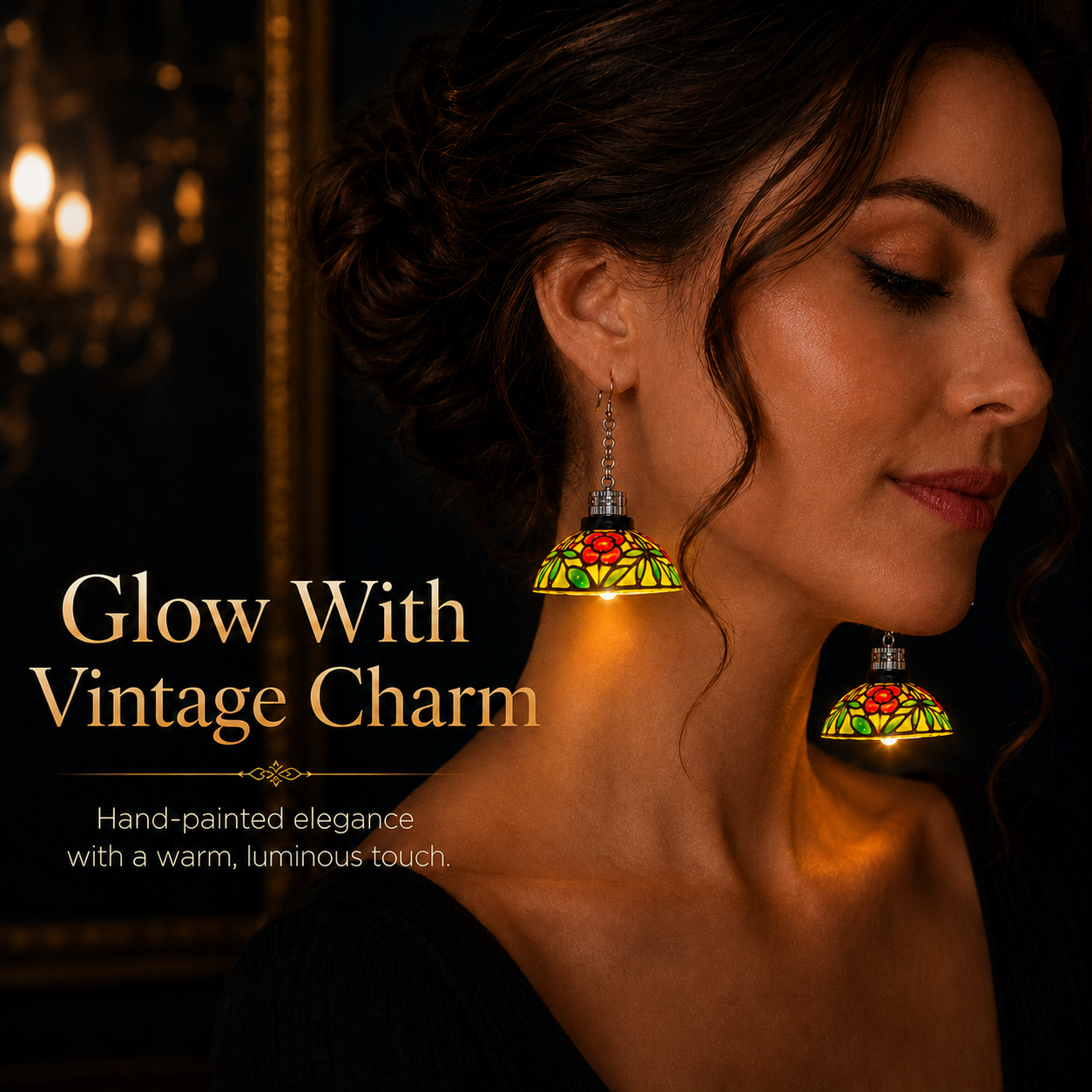 GlowMuse – Vintage Light-Up Chandelier Earrings