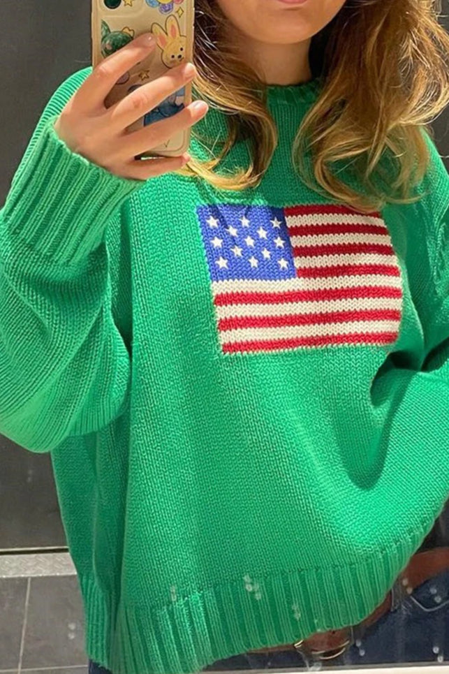LibertyVibe - Retro Flag Street Sweater