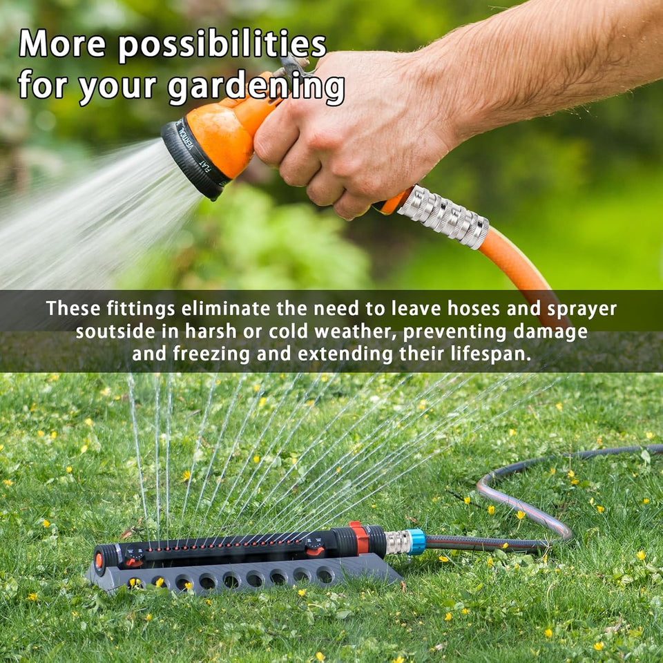 AquaLatch - Heavy-Duty Stainless Steel Garden Hose Connect Set