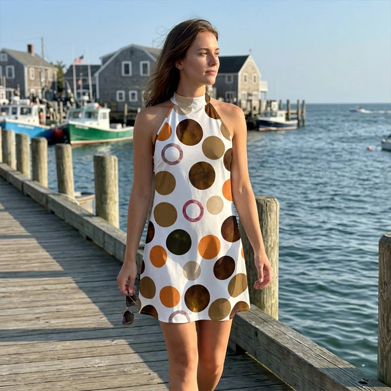 MuseCharm – Sleeveless Polka Dot Sundress