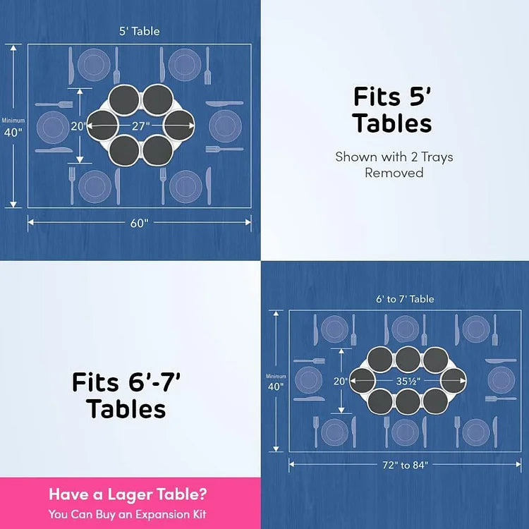 TableEase - Expandable Rotating Dining Tray