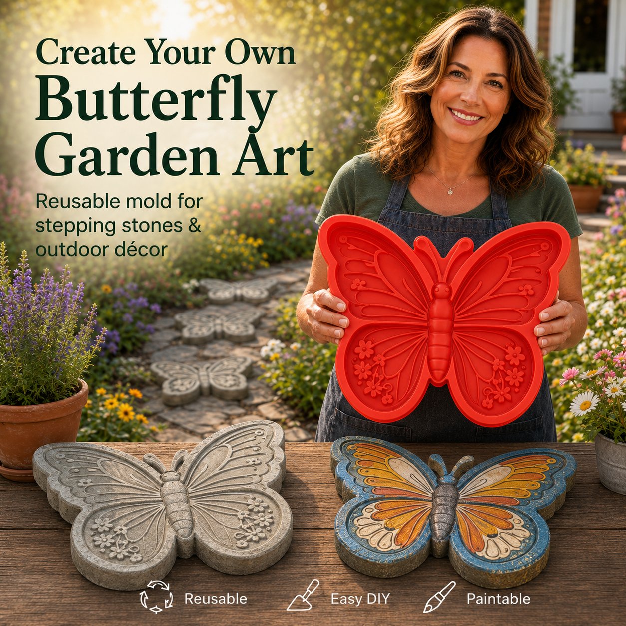 GardenCraft– Premium Reusable Garden Stepping Stone Mold