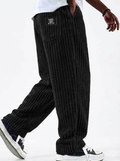ClassicWeave – Comfortable Wide Striped Corduroy Pants