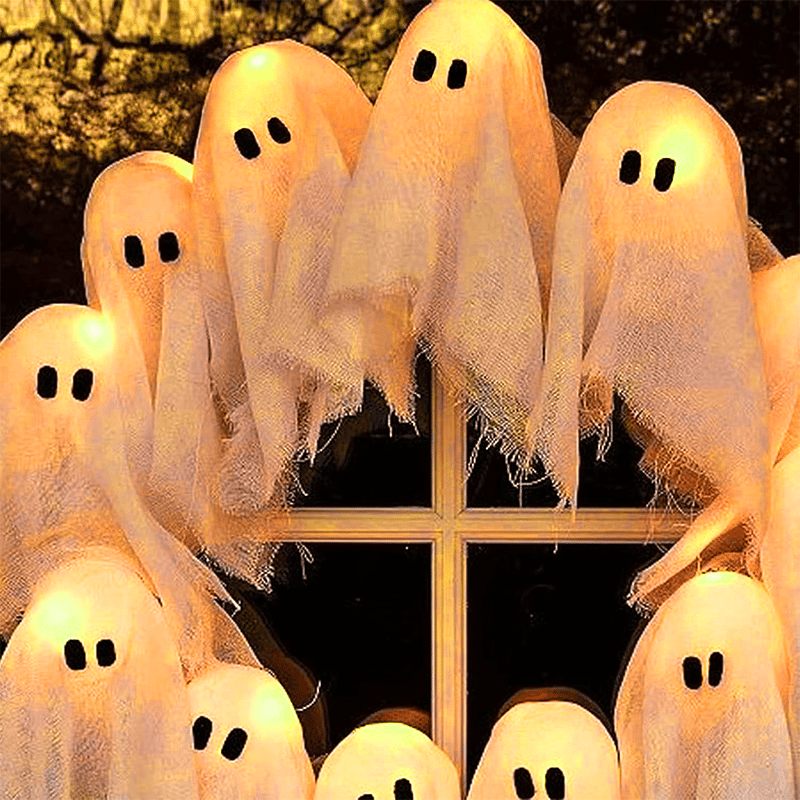 👻Halloween Glowing Ghost Wreath