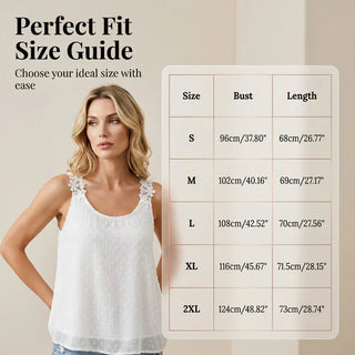 LaceBloom - Elegant Dot Lace Strap Tank Top