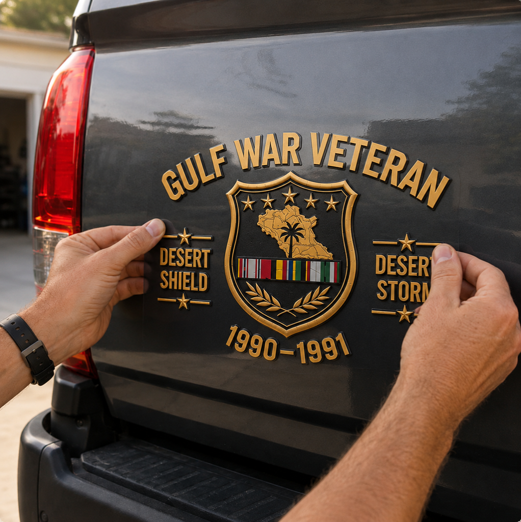 Gulf War Veteran Desert Storm 1990–1991 Military Emblem Decal Sticker Badge