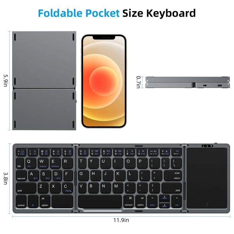 TouchType - Portable Wireless Keyboard with Touchpad