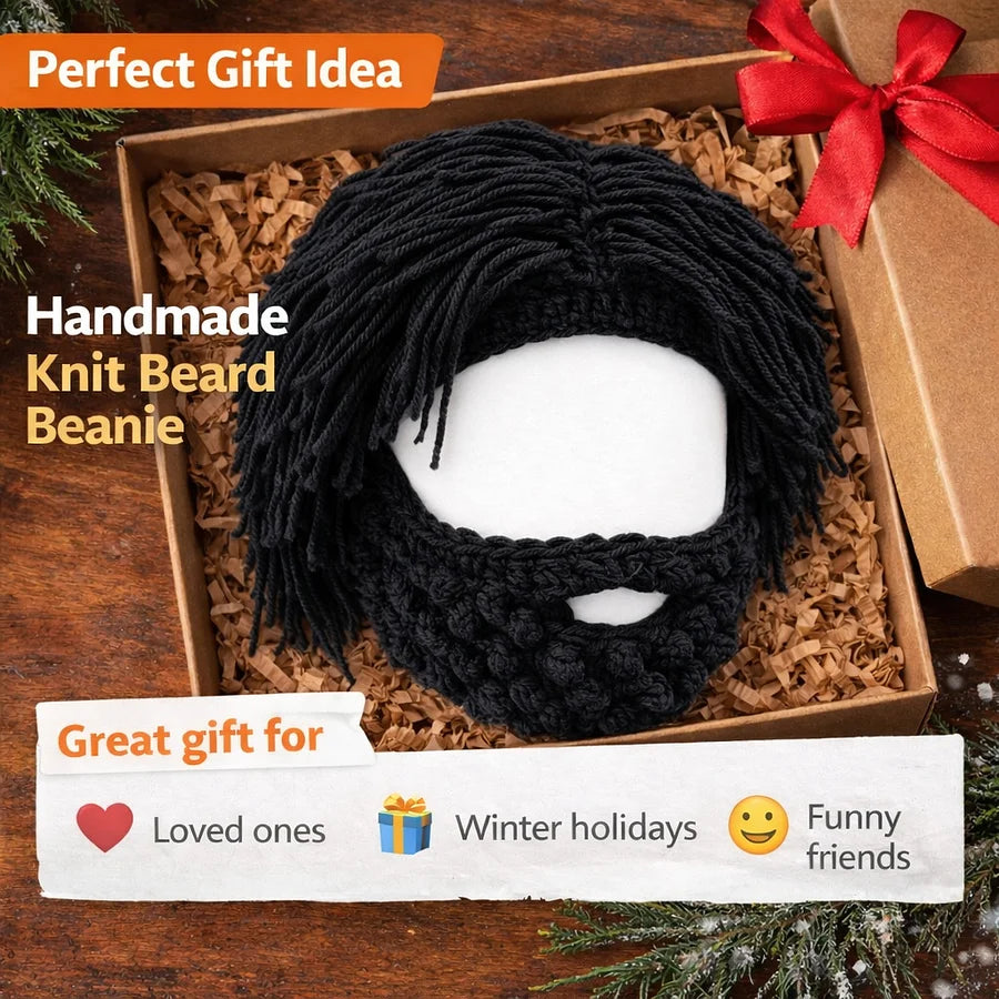 BeardBoss – Knitted Beard Beanie with Hair Wig