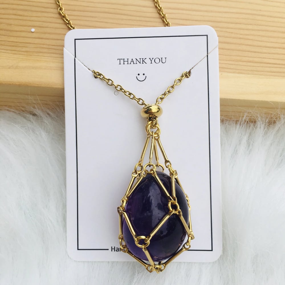 CrystalNest – Handmade Stone Holder Necklace