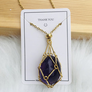 CrystalNest – Handmade Stone Holder Necklace