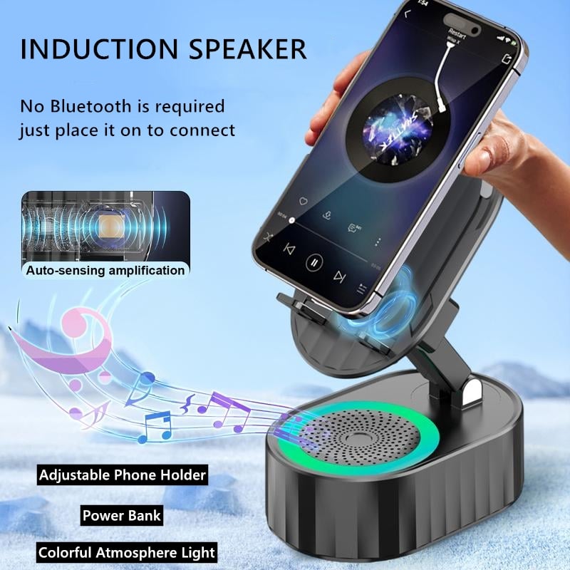 2024 Upgraded Cell Phone Stand with Induction Speaker/Power Bank/Atmosphere Light✨ (Buy 2 Free Shipping )