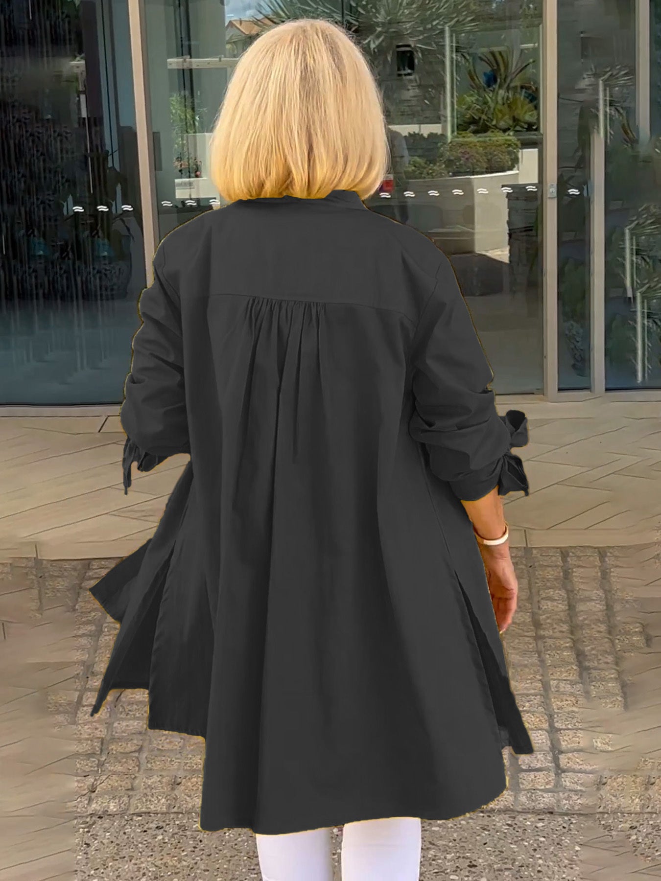 FlowLine – Women’s Long Cotton Swing Shirt Jacket