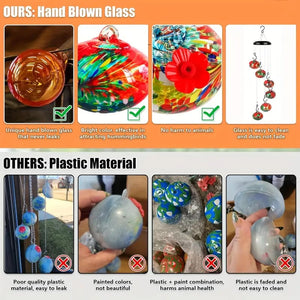 BreezeNest - Glass Wind Chime Feeder for Hummingbirds