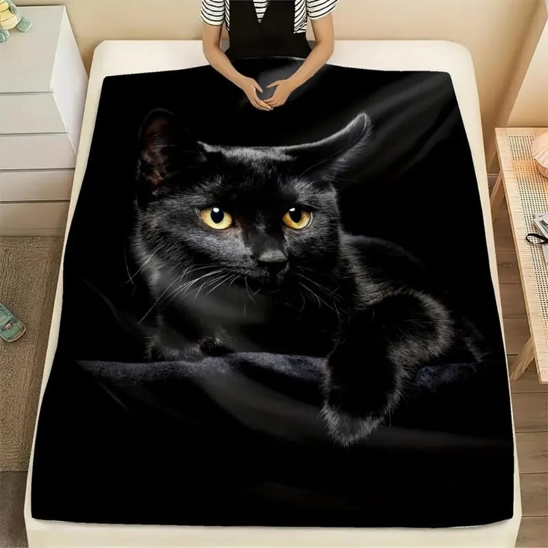 CreepyCuddles - Gothic Black Cat Blanket